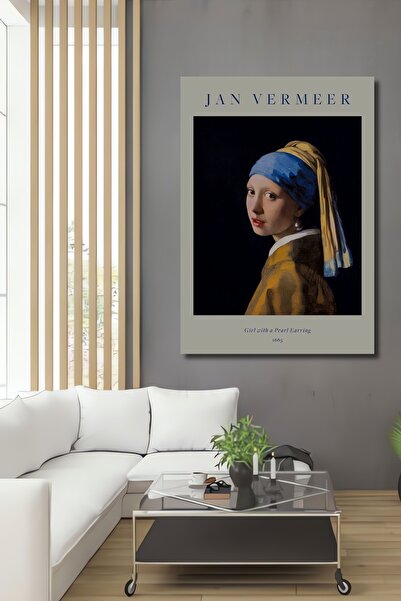 Teona Ahşap Fata cu cercei de perle Tablou decorativ din lemn MDF pentru casa...