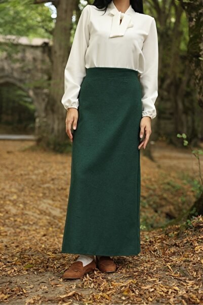 KÜÇÜĞÜM BUTİK EMERAL GREEN LONG BUCKET SKIRT