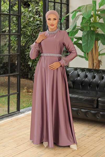 hakimoda فستان سهرة من الساتان ليلك فيرانا - حجاب