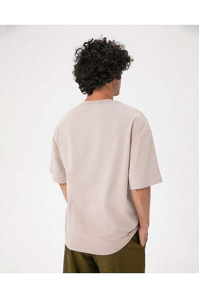 Ayma Active Men's Oversize T-shirt - Light Gray, Organic Cotton, Short Sleeve