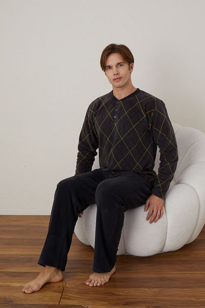 CALİA Men's Long Sleeve Fleece Winter Warm Pajamas Set NEW SEASON