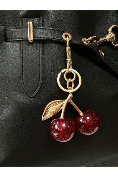 edaçanta Women's Bag Charm, Bag Charm with Cherry