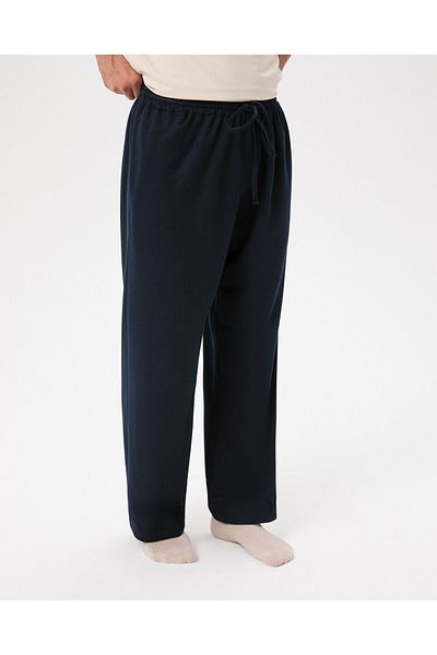 Ayma Active Men's Navy Blue Lace-up Elastic Pocket Home Pants