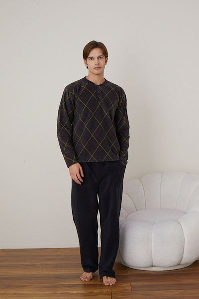 CALİA Men's Long Sleeve Fleece Winter Warm Pajamas Set NEW SEASON