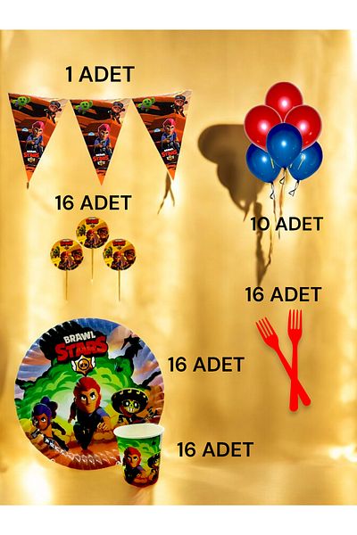 VibeHome Brawlstars Themed m Pack for 16 - Birthday Party and Fun Events