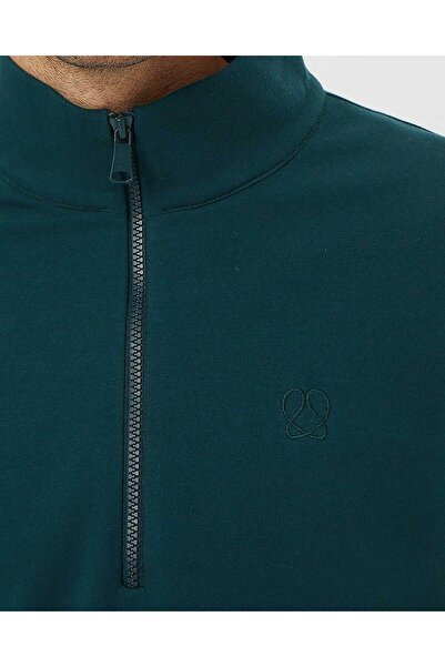 Ayma Active Чоловічий органічний бавовняний світшот - темно-зелений, високий комір
