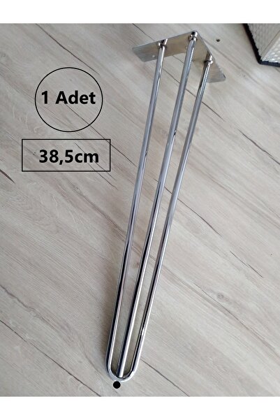 DEMONTEPARK 1 Adet-38.5cm Metal Firkete Ayak, Nikel Krom Kaplamalı