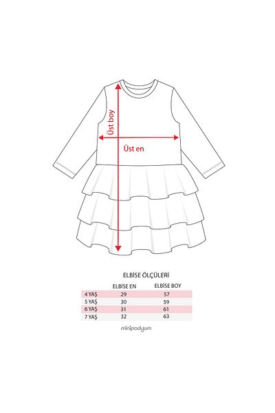 Minipodyum Girl's Christmas Concept Tiers Tulle Skirt Christmas Dress with Crown
