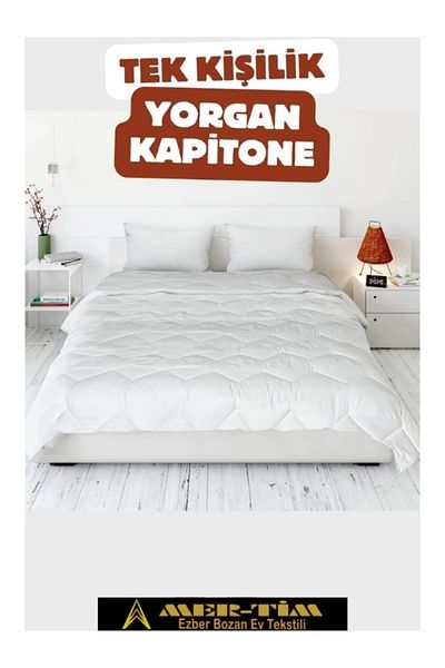 mer-tim ezberbozan ev tekstili Mer-Tim Microfiber Antiallergic Single Quilt - 350 Gr/M2, 155X215 cm (with Pillowcase Gift)