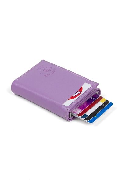 Newish Women's Lilac Anti-Theft Rfid Shielded Vegan Leather Wallet and Card Holder