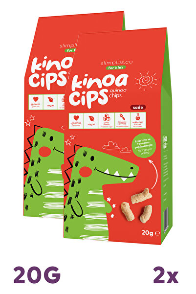 slimplus Kinoa Cipsi Sevimli Dinozor – Glutensiz Vegan Yağsız Çocuk Atıştırma...
