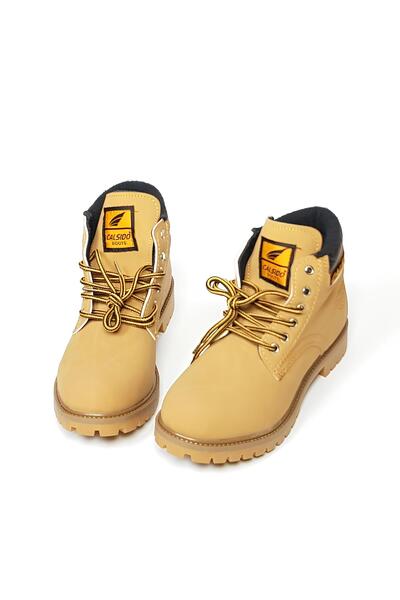 Calsido Erkek Termal Astar Suya-dayanıklı Kauçuk Taban Sarı Bot