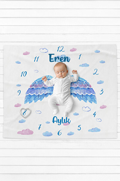 Astral Baby %100 Pamuk İsme Özel İsimli Bebek Fotoğraf Çekim Anı Örtüsü (120x...