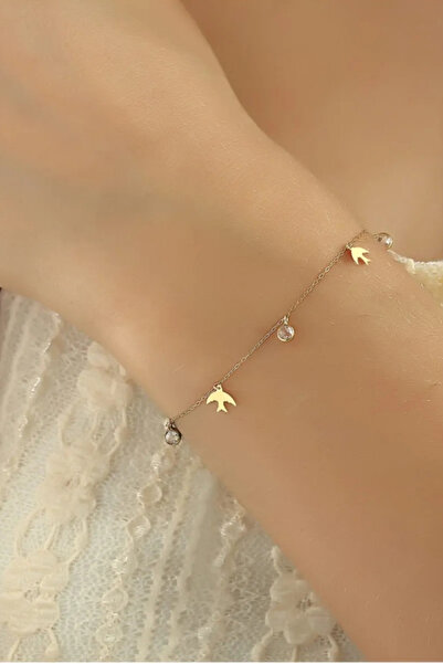 Glorria 14 Ayar Altın Anka Kuşu Kadın Bileklik