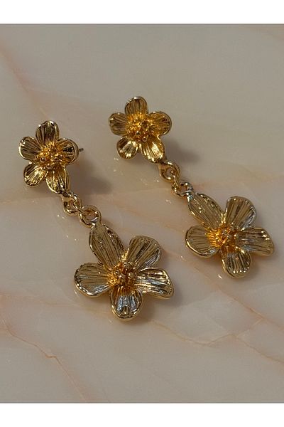 MioArt Women's Metal Dangle Flower Earrings