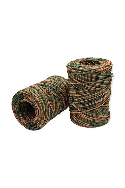 hobimon Νο 406 - 1 Τεμάχιο - 160-200 Γρ. - Τυλιγμένο χάρτινο σχοινί Ebruli - Πράσινο Πορτοκαλί