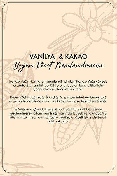 Polente Natural Vanilya & Kakao Body Butter / Yoğun Vücut Nemlendiricisi (100 ML)