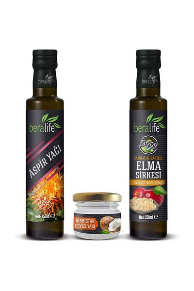 BERALİFE 250 ml Safflower Oil 250 ml Sandaloz Gummy Apple Vinegar 30 ml Coconut Oil