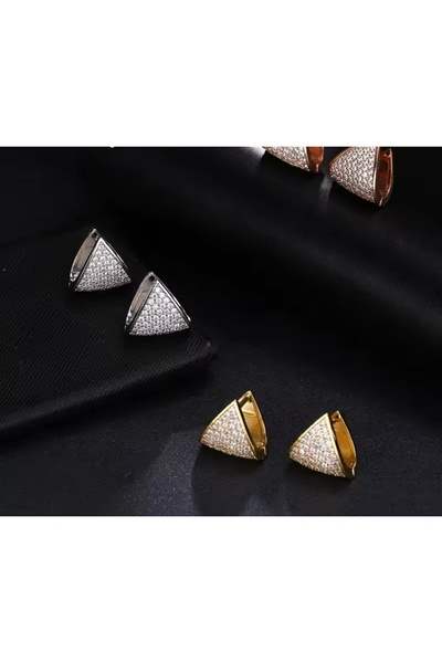 DESİGNEDBYD Stylish Modern Design Earrings with Zirconium Stone