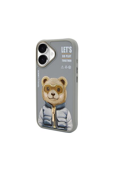 Nimmy iPhone 16 Uyumlu Nakış İşlemeli 3 Boyutlu 3D Detailı Kabartmalı Cool Cu...