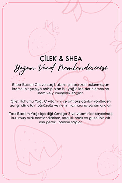 Polente Natural Çilek & Shea Body Butter / Yoğun Vücut Nemlendiricisi (100 ML)