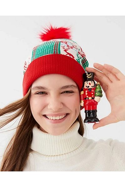 Namaste Vintage Unisex Beret with New Year's Theme Pompom