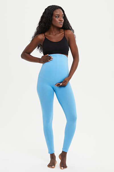 Almila Cotton Elastane Long Women's Maternity Leggings 2023 (TO ANKLE)