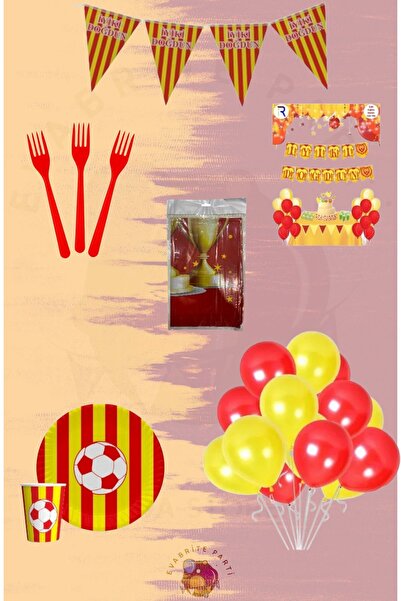 Evabrite Σετ με θέμα τον οπαδό Κίτρινο Κόκκινο Σετ για 8 Άτομα Dubleb - Προμή...