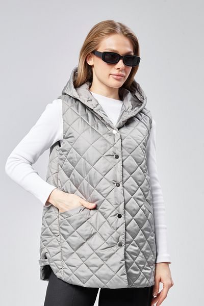Modabenna Women's Hooded Short Snap Fastener Inflatable Filling Vest