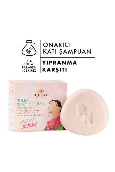 Polente Natural 110 Gr Solid Shampoo - Repairing and Nourishing Hair, Damaged and Processed