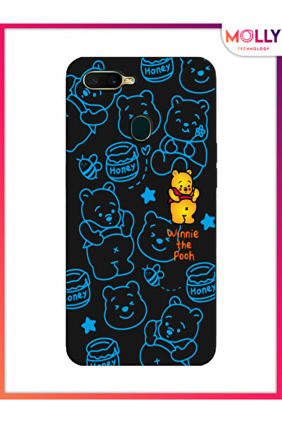 Molly حافظة سيليكون بنمط ويني باللون الأسود لهاتف اوبو A12