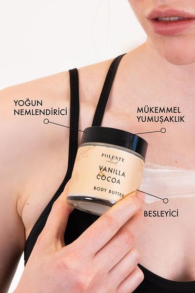 Polente Natural Vanilla and Cocoa Body Butter - Intensive Body Moisturizer (100 ml)