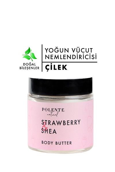 Polente Natural 100 ml Strawberry and Shea Body Butter - Intensive Body Moisturizer