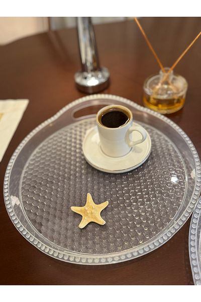 Minty Life 3Pcs Monocrystalline Gold Silvery Party Christmas Presentation Tray (Round)