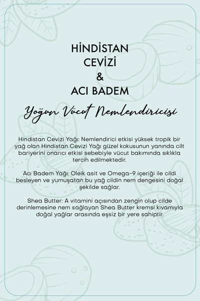 Polente Natural Hindistan Cevizi Ve Acı Badem Body Butter / Yoğun Vücut Nemlendiricisi (100 ML)