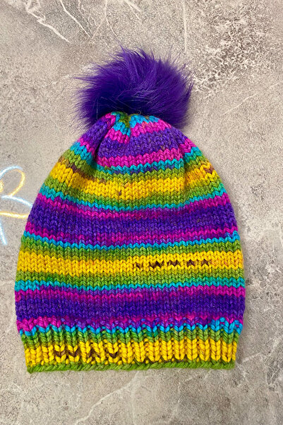 Mila Colorful Hand Knitted Neck Collar & Beanie Set