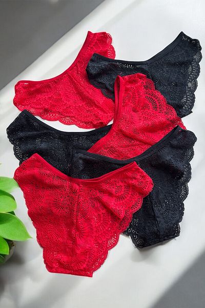 BLİSS WEAR FASHION Chiloți din dantelă pentru femei, 6 piese