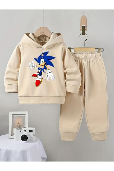Little Wears Sonic Premium 3Rd Yarn Compact Sweatshirt & Sweatpants Set