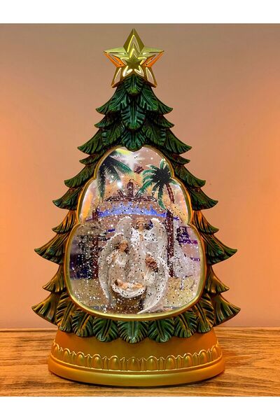 BENİMOLMALI Çam Ağacı Tasarımı Işıklı Müzikli Kar Küresi Ürün Ölçüleri 31*20C...