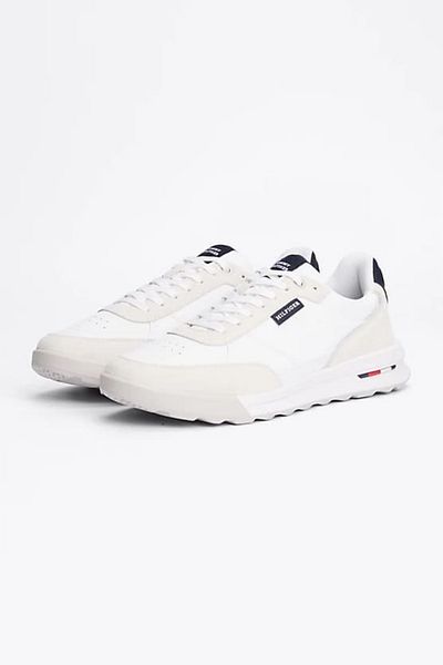 Tommy Hilfiger White Men's Retro Leather Sneakers