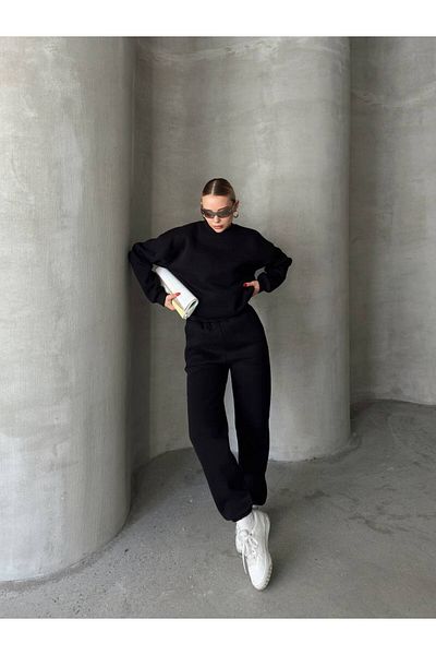 LAND MODA Γυναικείο Σετ Φόρμας Oversize - Τρία Σκέλη Χοντρό Καλούπι