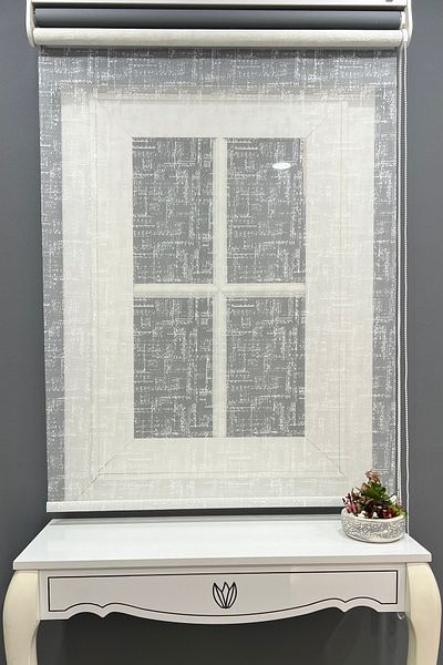 AlpiNaz Roller Blinds Double Mechanism Knitted Tulle Roller Blinds & Matte Anthracite Gray Roller Blinds with 90% Light Cutting Feature
