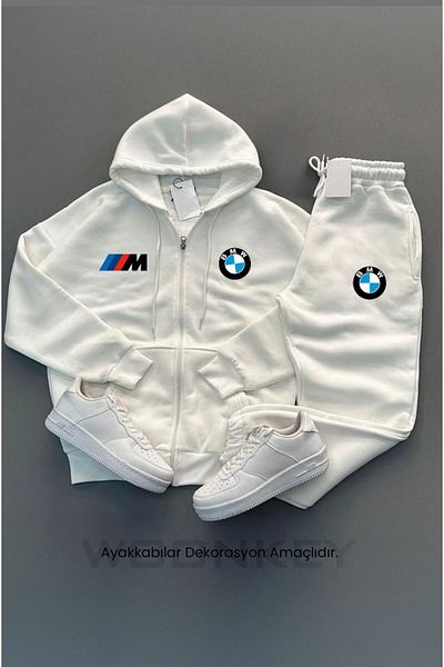 woonkey Unisex 3 Thread Size Zippered Tracksuit Suit with Cotton Inside New Season