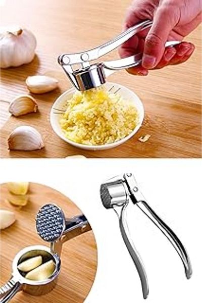 SH TICARET Esnafdede Round Shape Garlic Crusher Garlic Grater with Press Chamber
