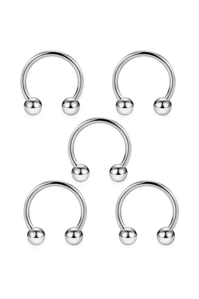Genel Markalar 316l Cerrahi Çelik Gümüş 5li Set Septum Piercing