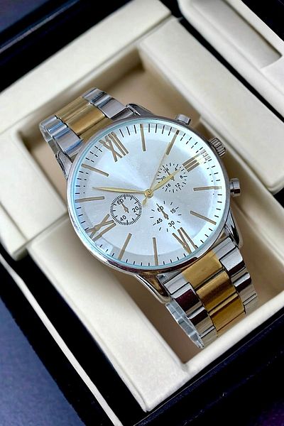 Güncel Vitrin Premium Infinity Gold/Silver Ipc Plated Men's Wrist Watch