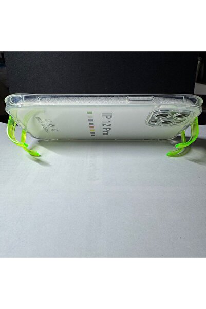 OEM IPHONE 12 PRO İLE UYUMLU KÖŞE KORUMALI VE AÇILABİLİR TELEFON TUTUCULU ŞEFFAF KILIF