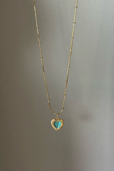 Beca Atelier Glass Heart Steel Necklace