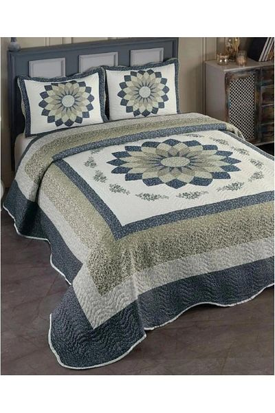 Tago Home Cuvertură Cuvertură de pat matlasată din microfibră dublă (250 X 260 CM)