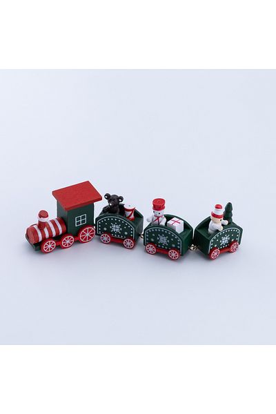 Enjoy New Year's Lucky Train - Green Wooden Toy Train, New Year's Themed Souvenirs
